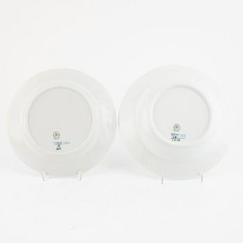 A set of 22 'Blå Blomst' porcelain service parts, Royal Copenhagen, Denmark.