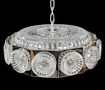 TAKLAMPA, möjligen Carl Fagerlund för Orrefors, 1960/1970-tal. Höjd 18 cm.