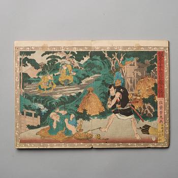 A Japanese book about Kabuki, by Ichimosai Yoshitora, 19th Century.