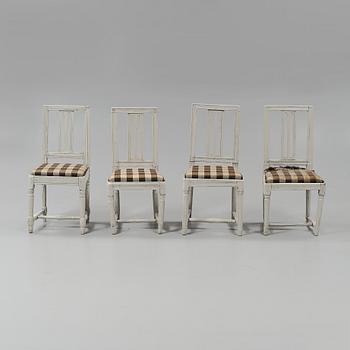 STOLAR, 4 st, gustavianska provinsarbeten, omkring sekelskiftet 1800.