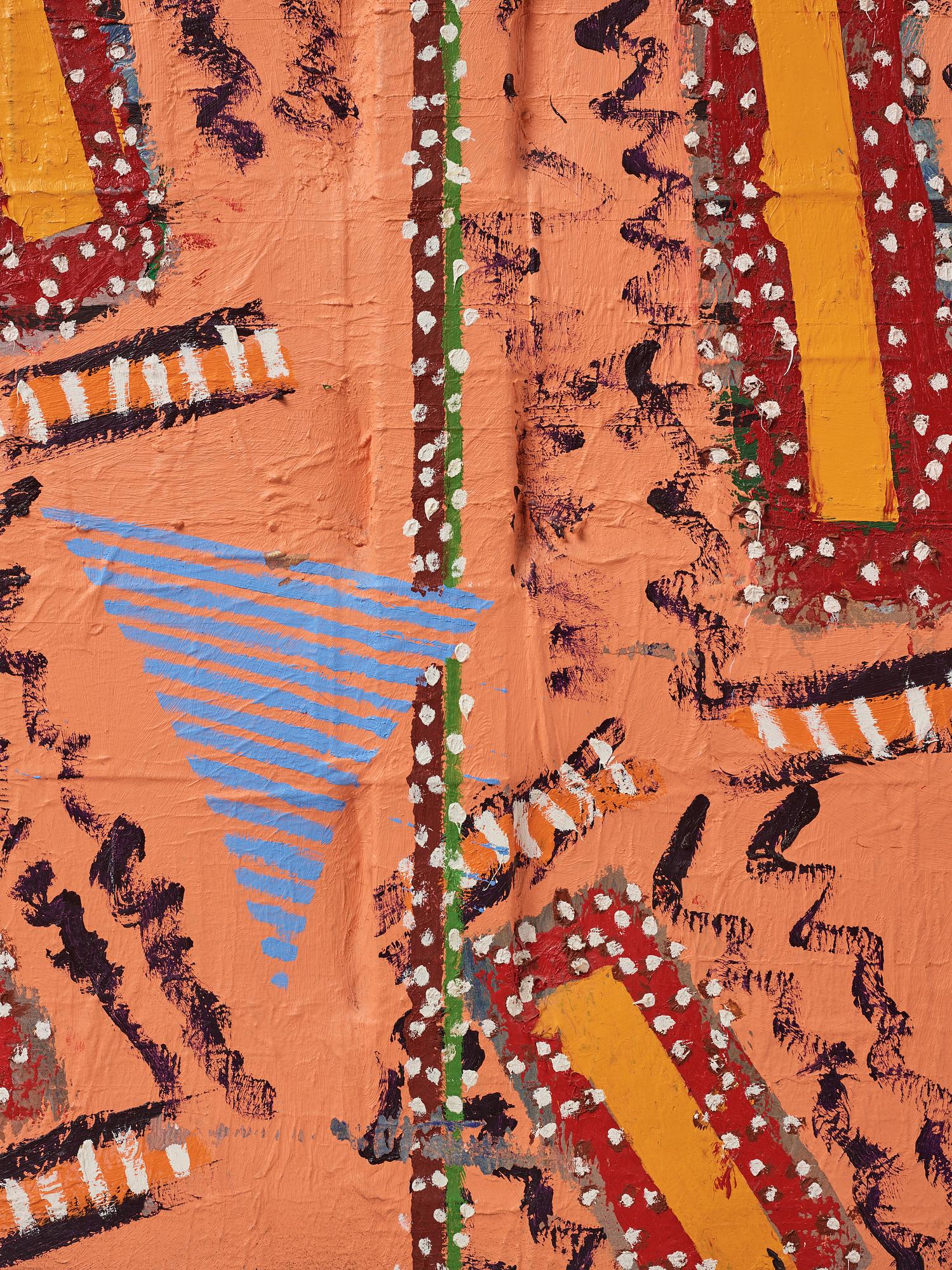 Stephen Buckley, oil on paper on canvas, executed in 1980.