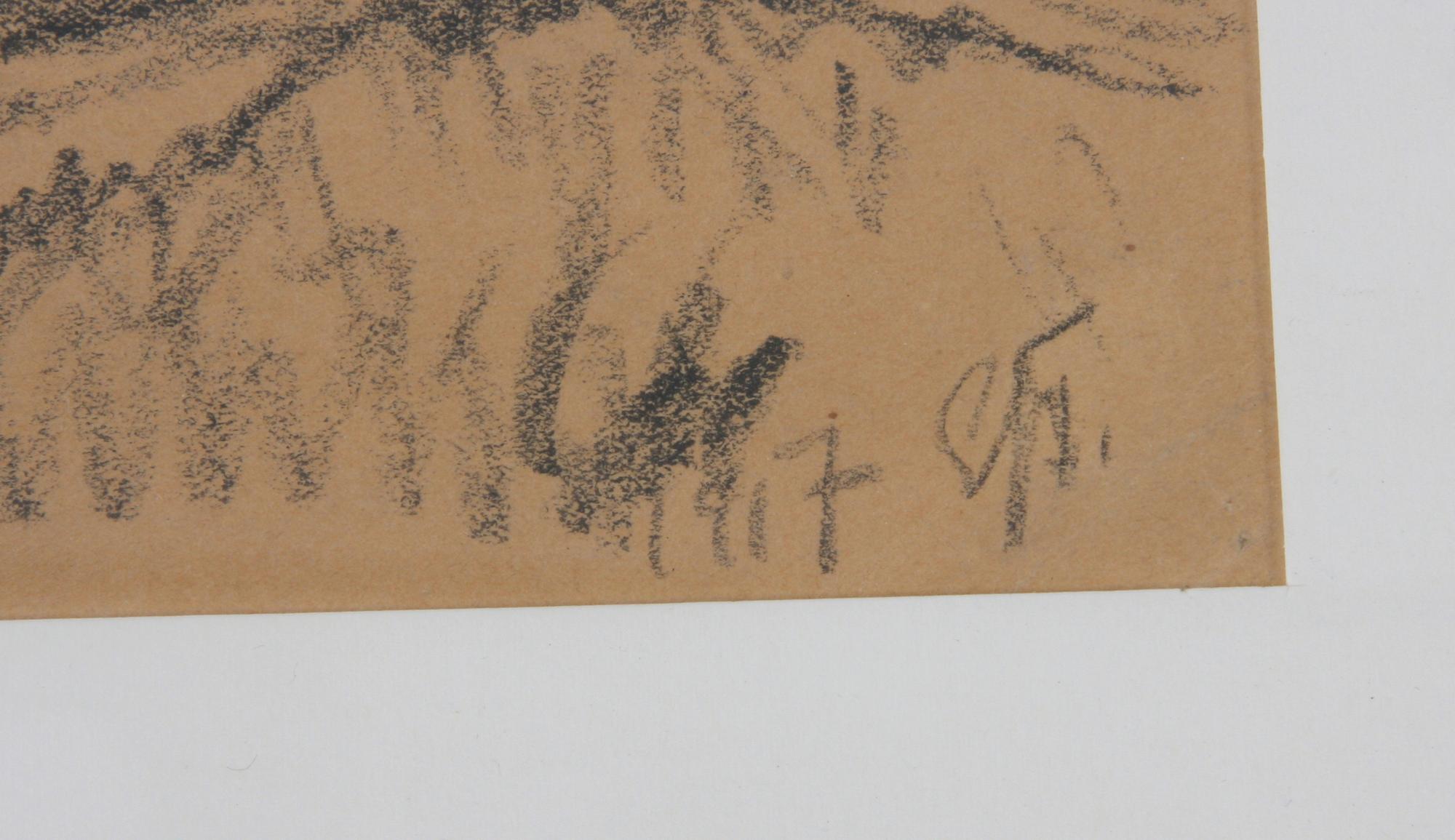 JOHANSSON-THOR, EMIL. Kolteckning, sign o dat 1917.