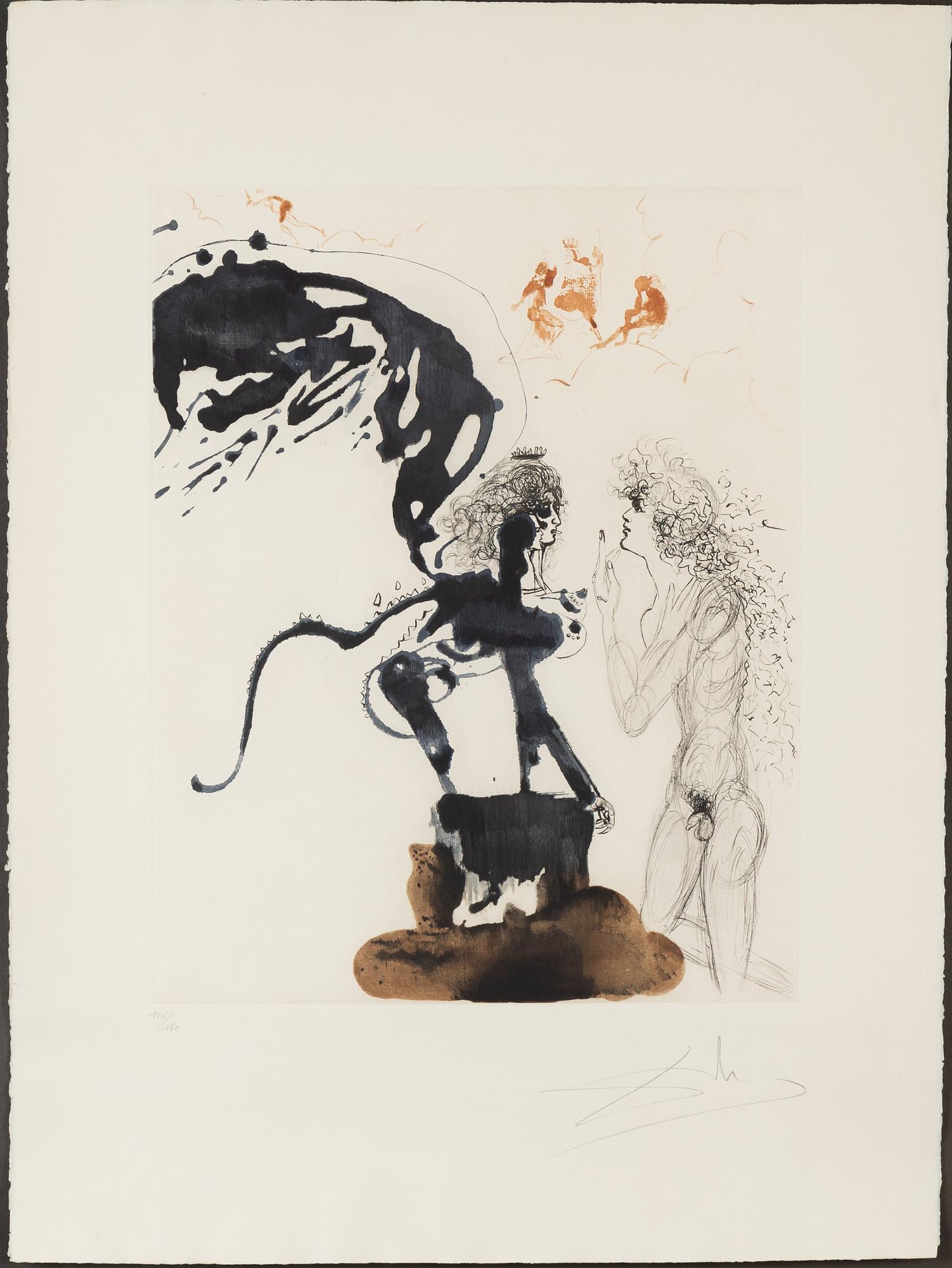 Salvador Dalí, etching and heliogravure, 1964, signed 106/150.