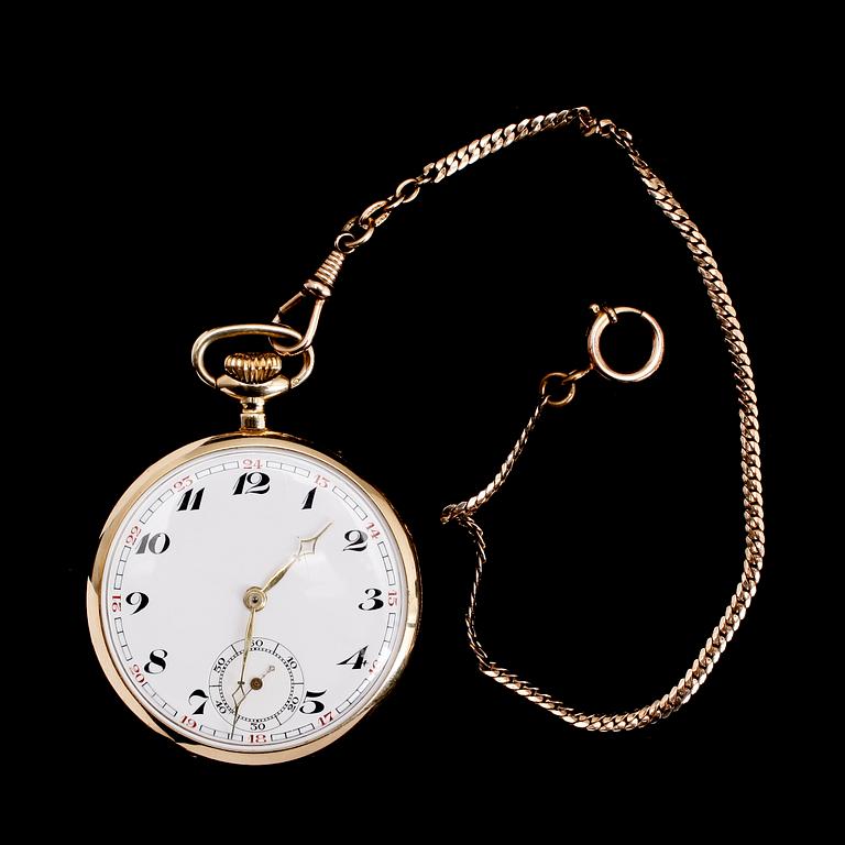 FICKUR, 14 k guld, tidigt 1900-tal. Total vikt ca 53 gram.
