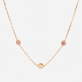 Cartier, necklace with diamond and pink sapphire.