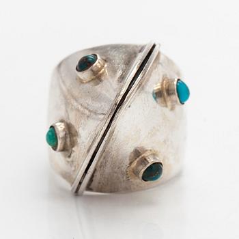 Anna-Greta Eker, ring, silvervoch turkoser,  Auran Kultaseppä Åbo 1958.