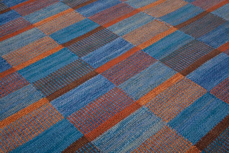 RUG. "Slagrutan". Flat weave. 234 x 158,5 cm. Signed AB MMF MW.