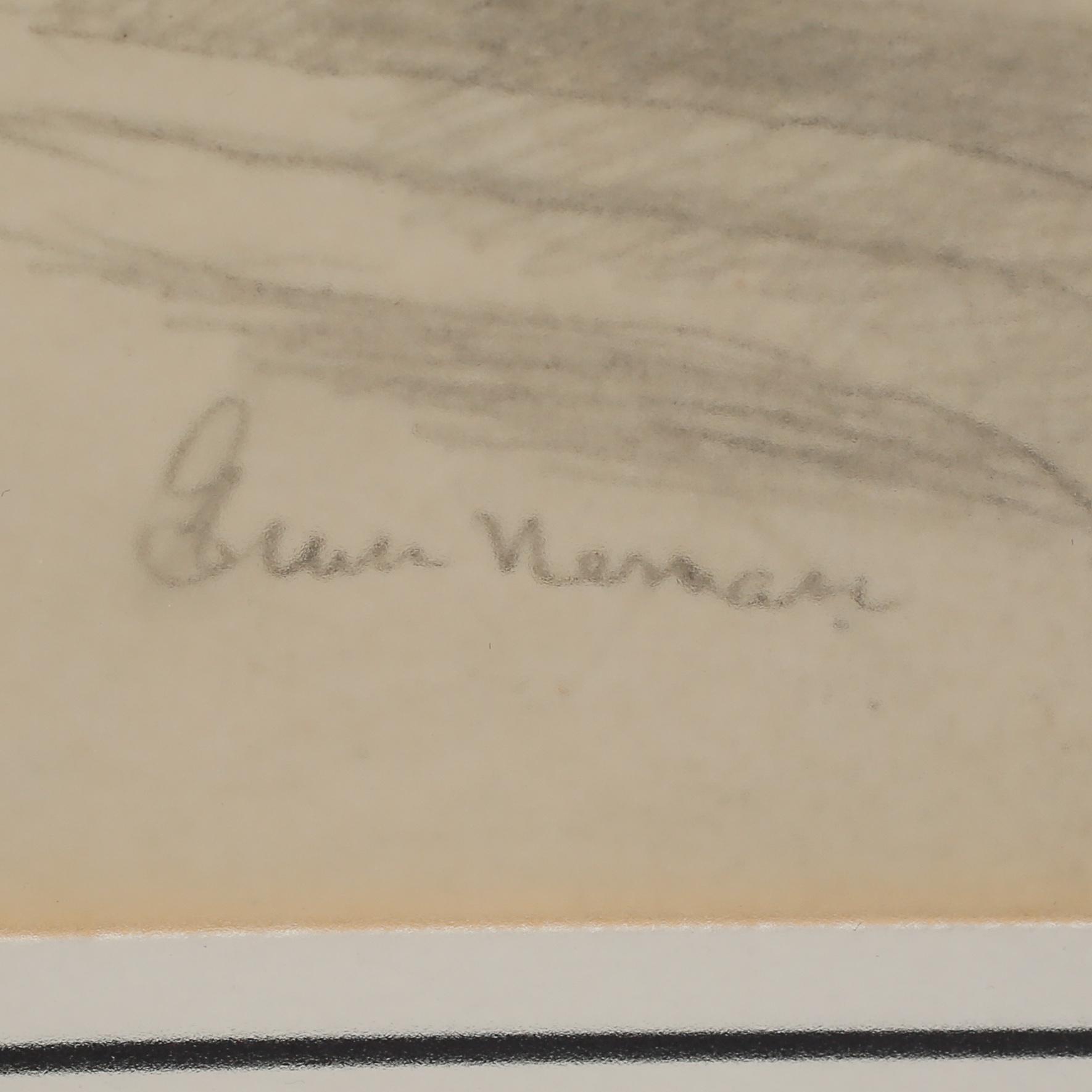 EINAR NERMAN, blyertsteckning, signerad.