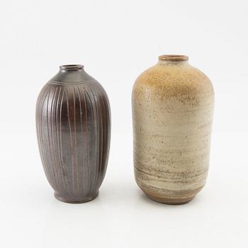 Arthur Andersson vaser 8 st Wallåkra 1900-talets mitt stengods.