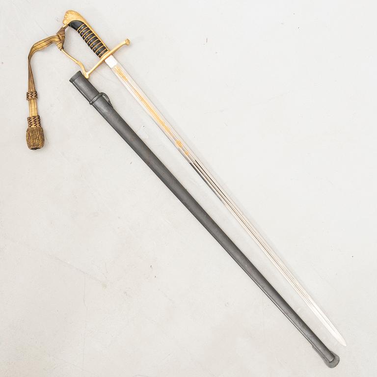 Sabel, svensk, m/1899 för infanteriofficer, med balja.