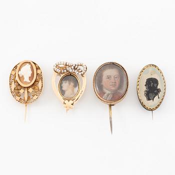 Collection of gems, seals, and miniature portraits, 19th century.