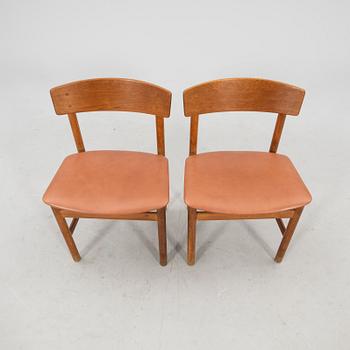 Børge Mogensen, a pair of chairs model 236 Fredericia Stolefabrik Denmark.