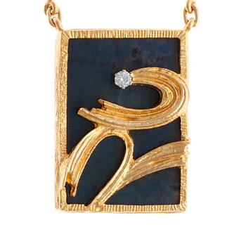 232. Juhani Linnovaara, A NECKLACE, 18K gold, spectrolite, "Schertzo" Lapponia 1980.