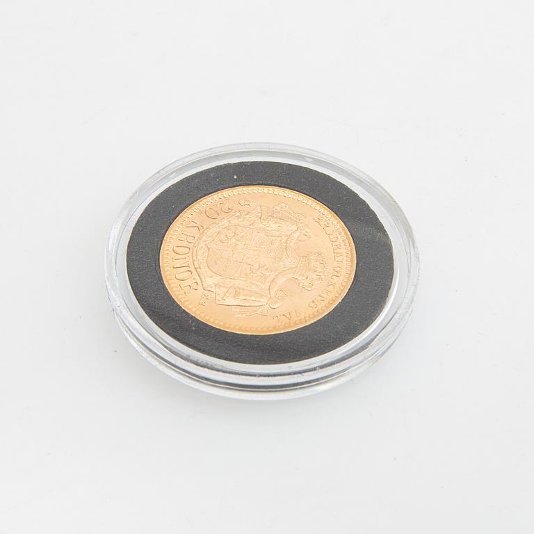 Guldmynt Sverige, Oscar II 20 kr, 1887.