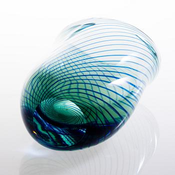 KARI ALAKOSKI, A glass vase signed Kari Alakoski Iittala 2000.