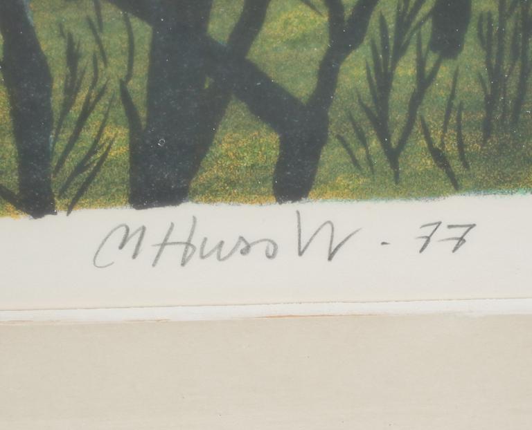 MONA HUSS WALLIN, färglitografi, signerad, daterad 77 och numrerad 389/460.