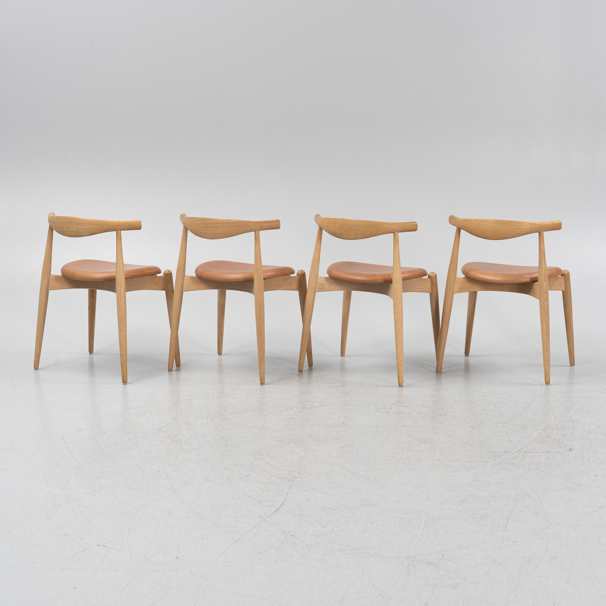 Hans J. Wegner, stolar, 4 st, "CH 20", Carl Hansen & Søn, Danmark.