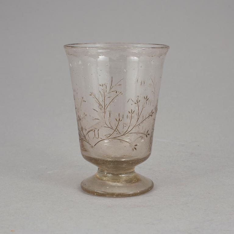 BÄGARE, glas, 1700-tal.