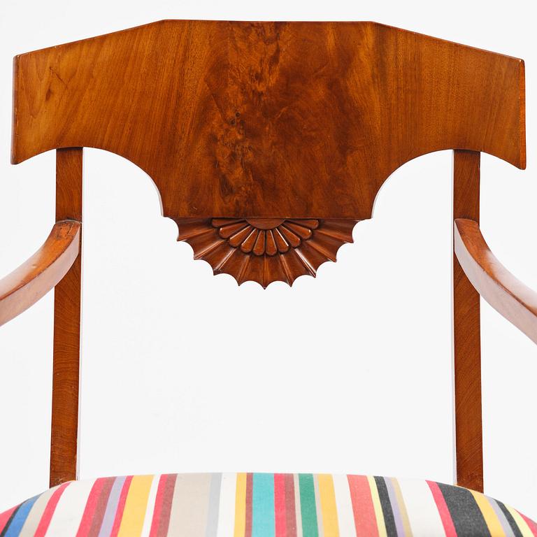 A pair of Swedish Empire armchairs,