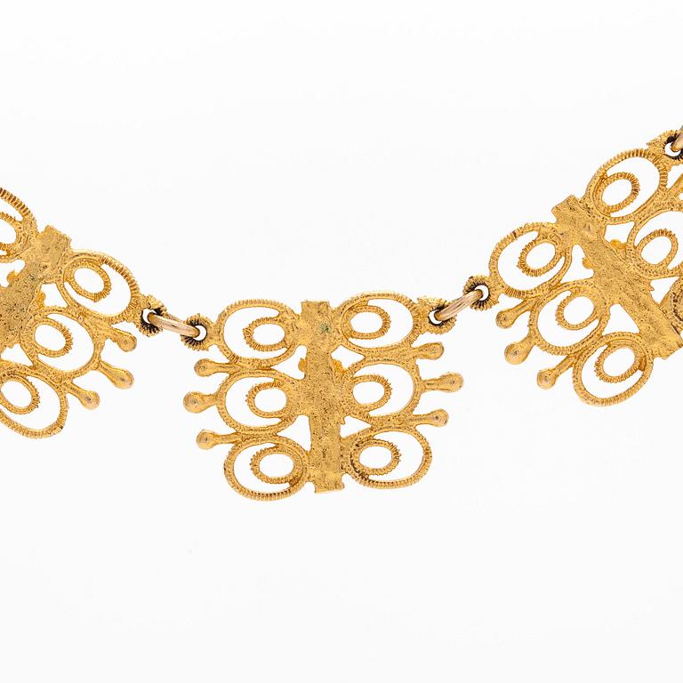 A 14K gold necklace, Finnish import marks.