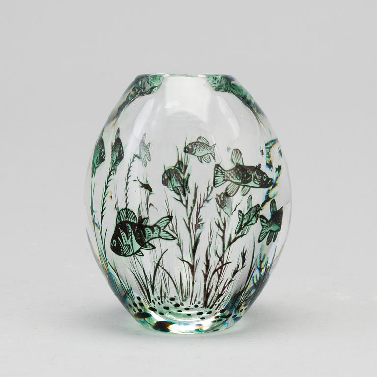 Glass vase by Edward Hald.