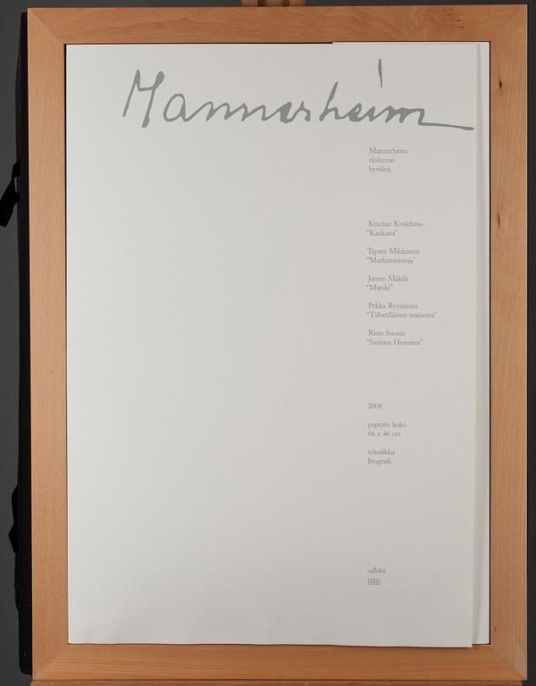 GRAFIKMAPP, "Mannerheim", färglitografier, 5 st, olika konstnärer, sign., dat. 2008/08 och numrerade 97/100.