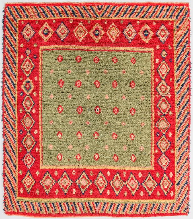 A 1800/1900 Finnish long pile ryg. Circa 170x145 cm.