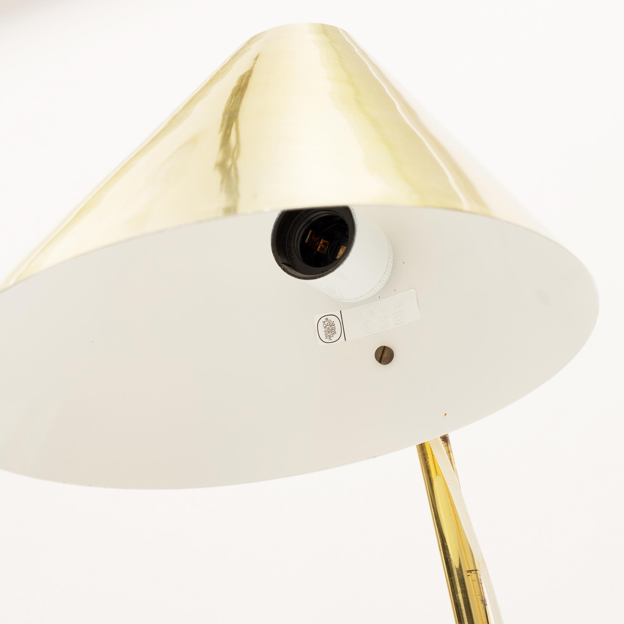 Hans-Agne Jakobsson, a model 'G-185' brass floor light, Markaryd, Sweden.
