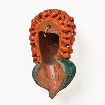 Rudolf Knörlein, väggmask, modell 6836, Goldscheider, Wien, 1930-tal..