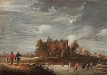 David Teniers d.y Follower of, The three towers at Perk, Belgium.