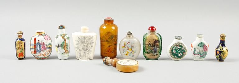 PARTI SNUSFLASKOR, 22 delar. Orientaliska, 1900-tal.