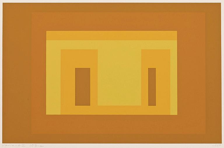 JOSEF ALBERS, 9 färgserigrafier, signerade med blyerts, daterade 1966, numrerade 103/200.