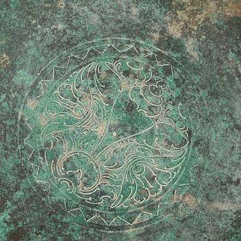 Brickor, tre stycken, kopparlegering. Sydostasien, 1800-tal eller äldre. Java.