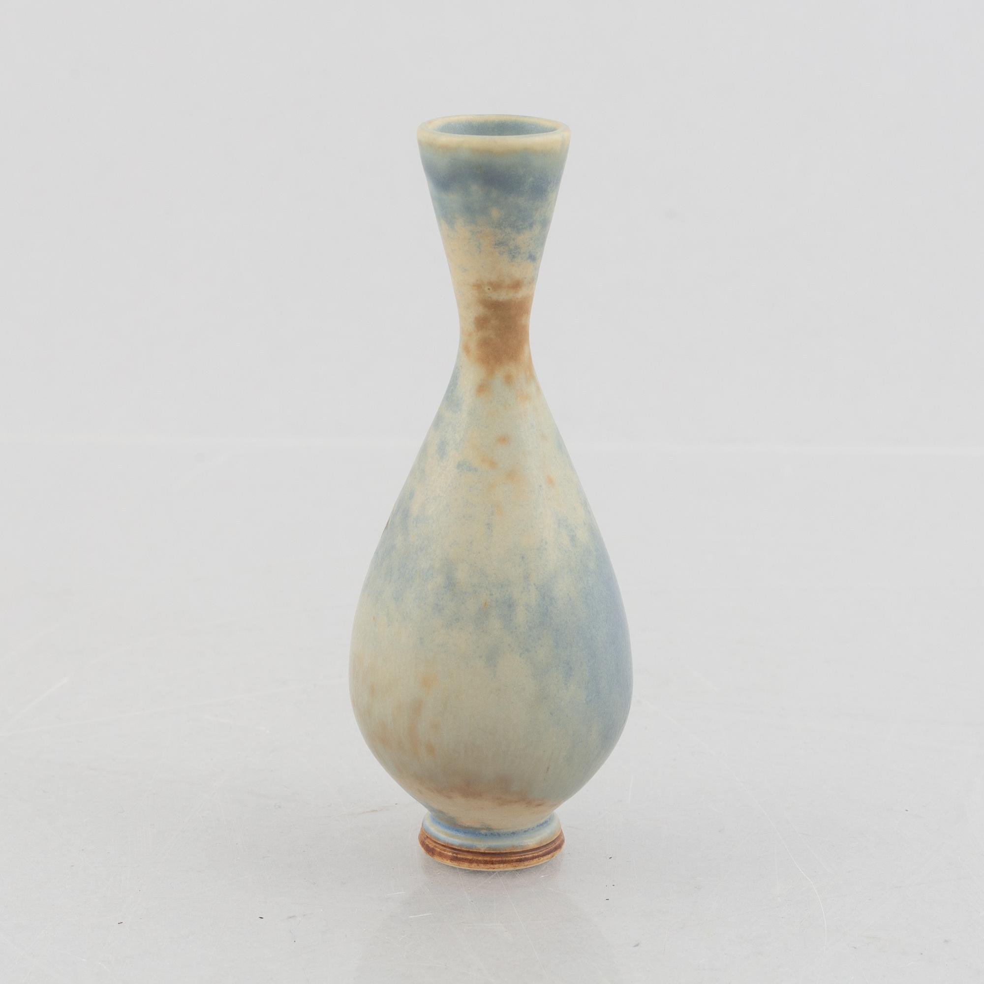 Berndt Friberg, a miniature stoneware vase, Gustavsbergs studio 1975.