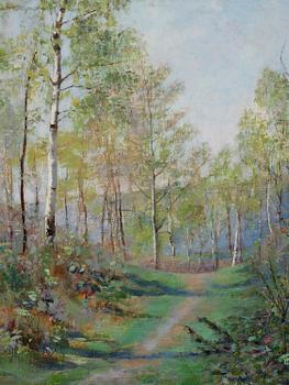 Julia Beck, Summer landscape with birches.
