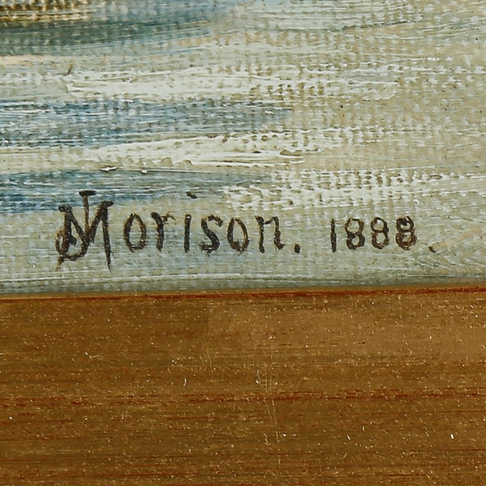 OKÄND KONSTNÄR, olja på duk, signerad J Morison, daterad 1888.