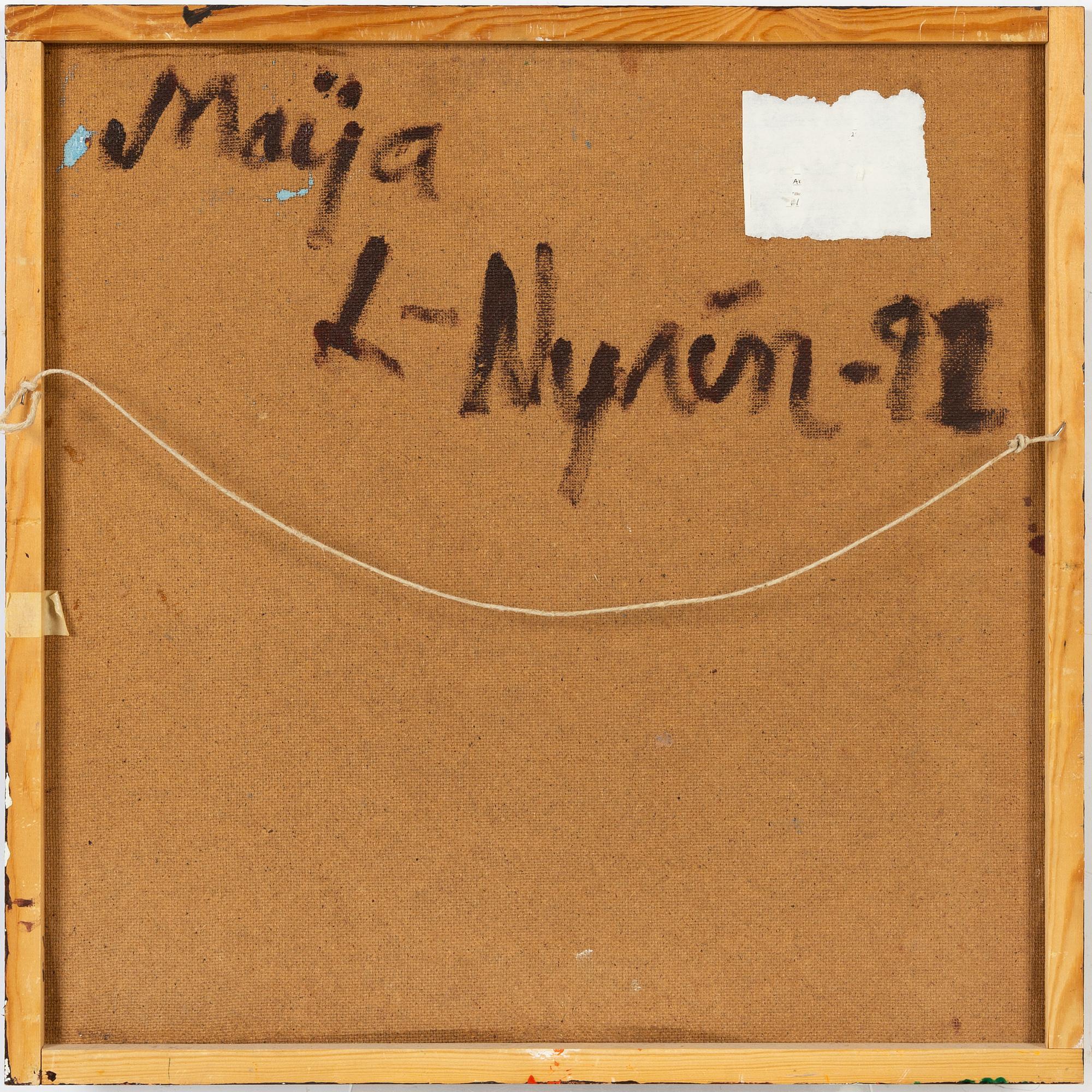 Maija Lempiäinen-Nyrén, oil on canvas, signed and dated -91 verso.