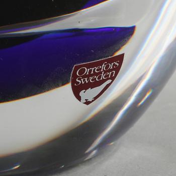 EDVIN ÖHRSTRÖM, vas, glas, ariel, "Flickan och duvan", Orrefors, signerad och daterad -89.