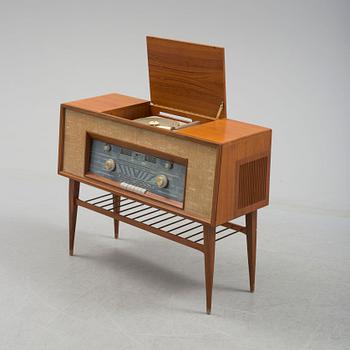 A teak radio gramophone 'Conserton Boston', Philips, 1950's.