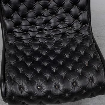 VERNER PANTON, a leather covered easy chair, 1970's.
