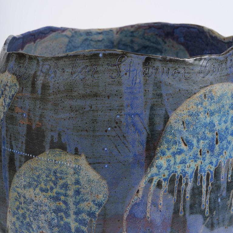 Eva Bengtsson, a stoneware floor vase, own studio, Frillesås, around the year 2000.