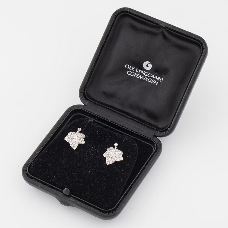 OLE LYNGGAARD, a pair of brilliant cut diamond earrings.