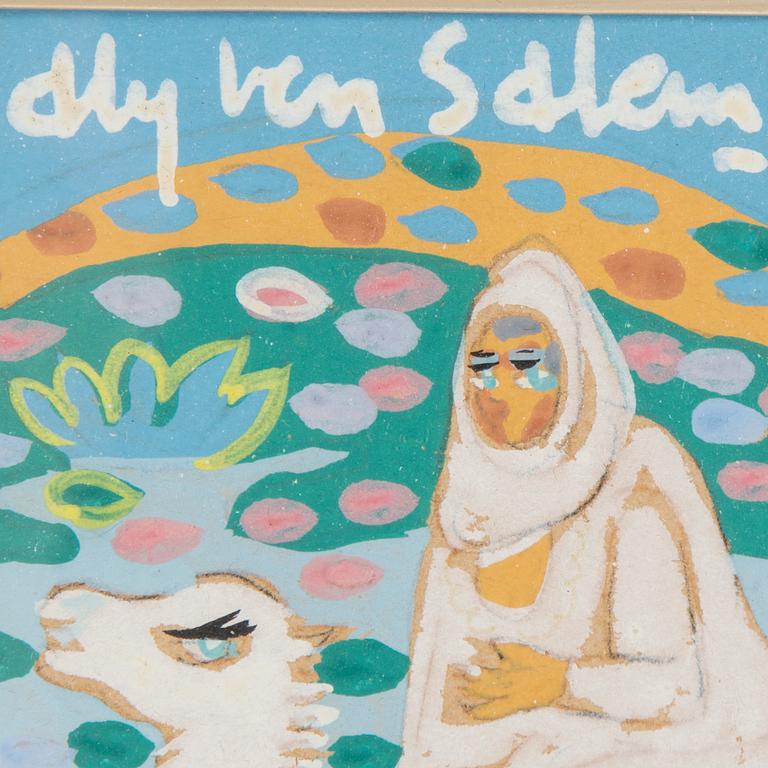 ALY BEN SALEM, gouache, signed.