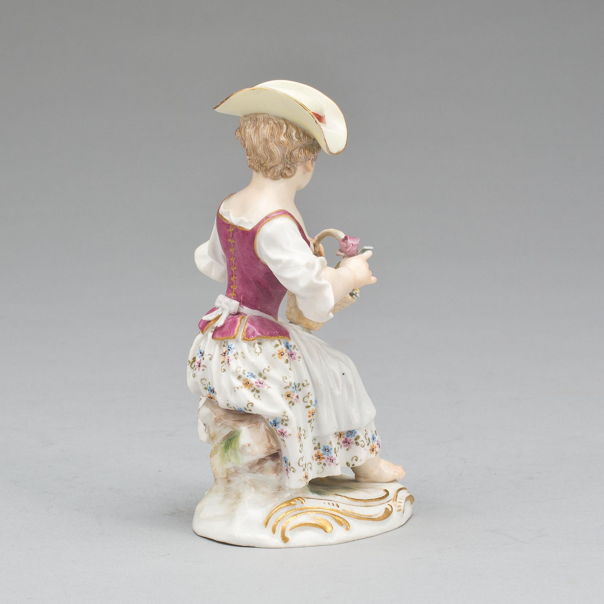FIGURIN, porslin. Meissen, 1800-tal.