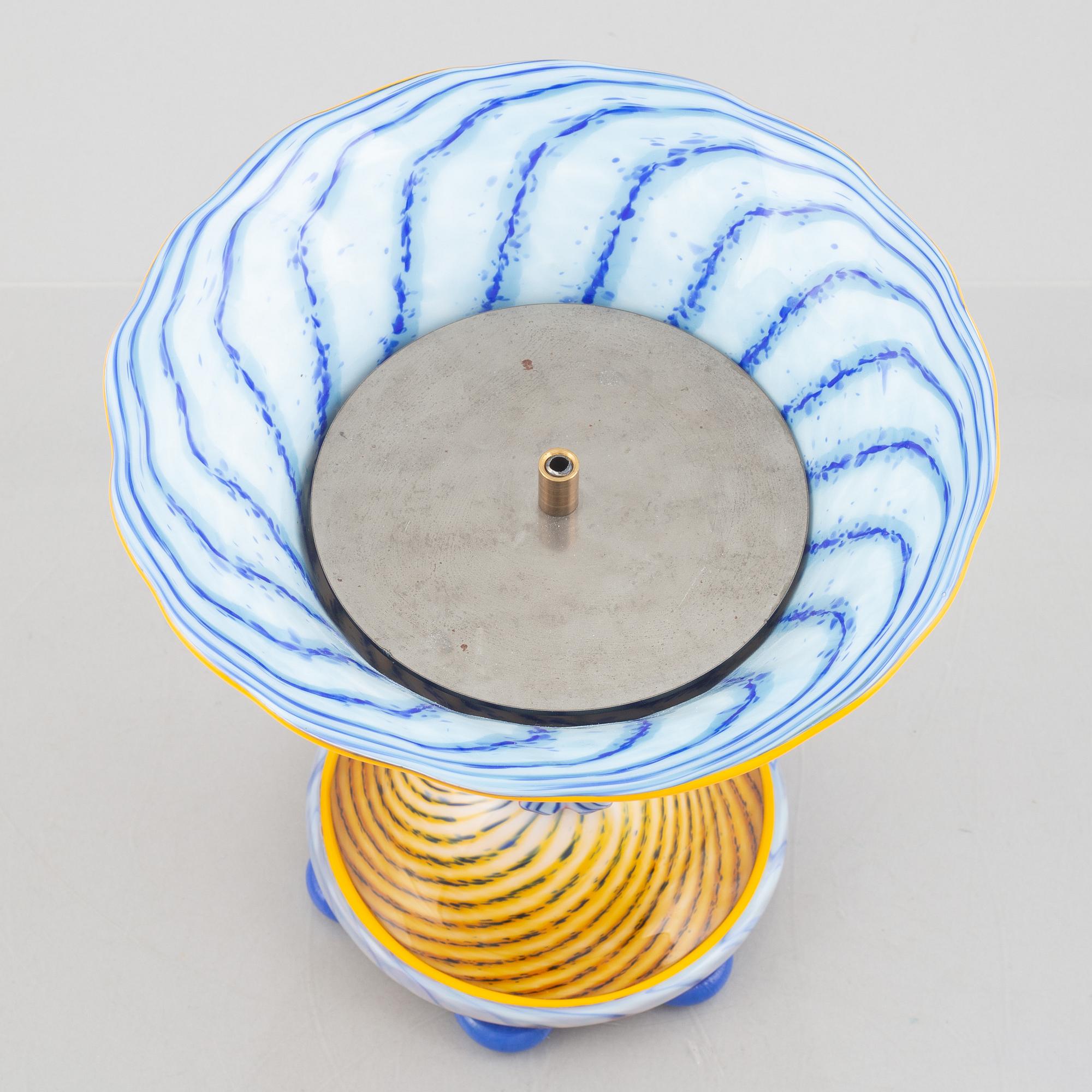 Jonas Rooth, a glass sculpture in the shape of a bowl with glass balls, executed in his studio, Kivik.