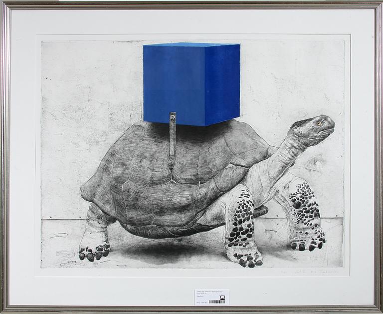 PG THELANDER, färgetsning. Sign o numr 34/35.