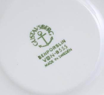 KAFFEKOPPAR 8 st MED FAT, benporslin, Tahiti, Stig Lindberg, Gustavsberg.