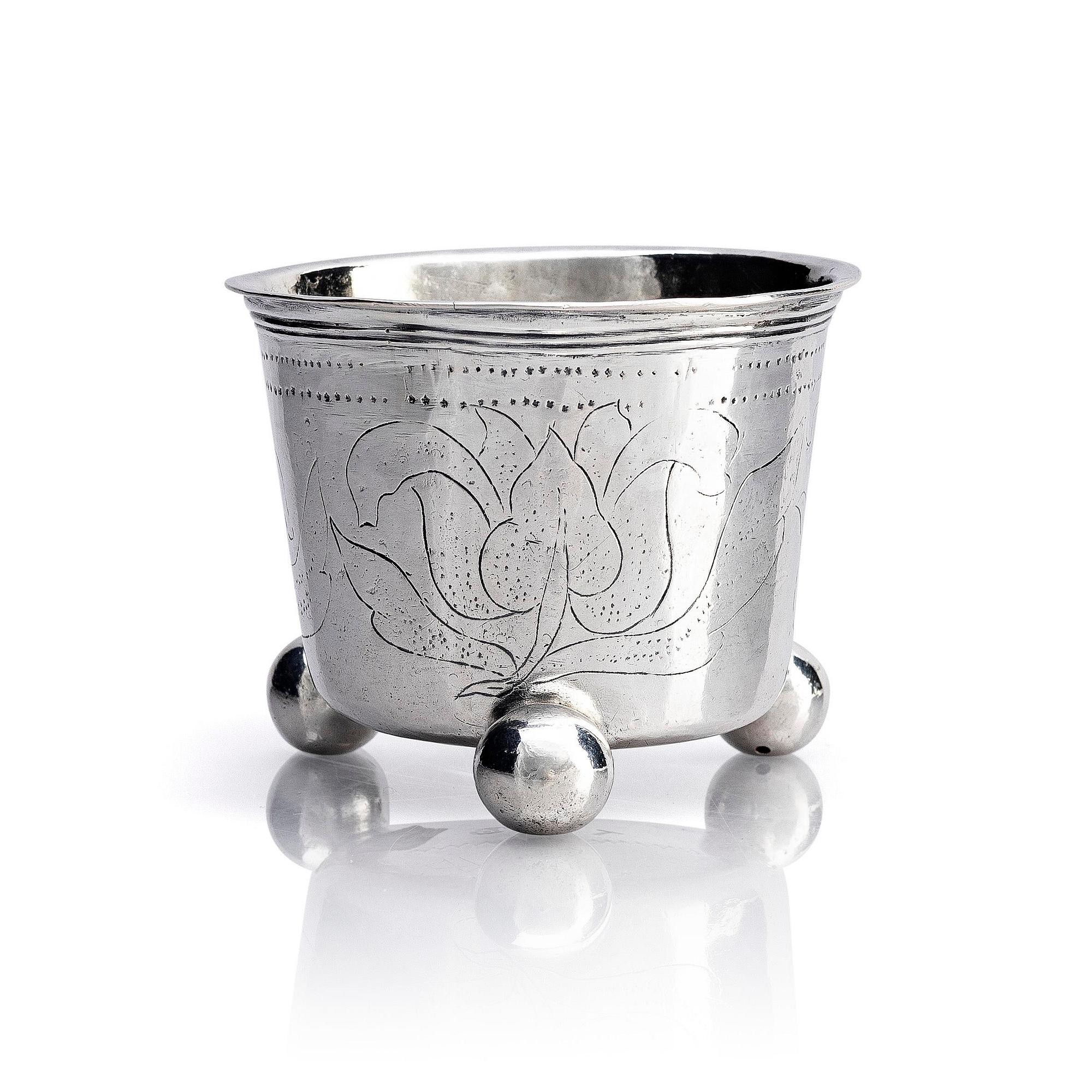 A Swedish early 18th century silver beaker, mark of Ferdinand Sehl d.ä., Stockholm 1707.