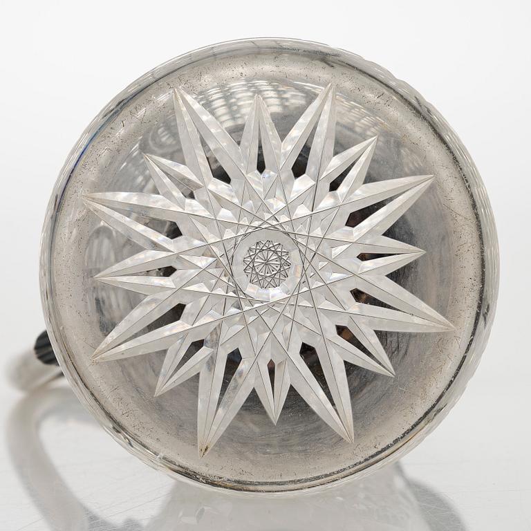 A silver mounted cut glass ewer, St. Petersburg, around year 1900.