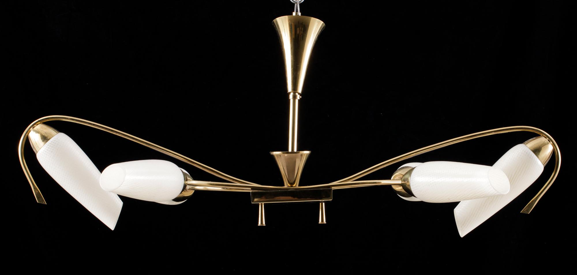 TAKLAMPA, mässing, 1940/50-tal. H 35.